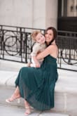 Got this for a family photoshoot and it was perfect. The color just as pictured deep emerald green, fun and flowy skirt, good midi length. It was on the small side up top, which was great for me as a very small-chested lady, but if you have more up top might want to size up. - Angela S.
