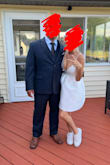 This dress was great. I purchased it last minute for my elopement. It didn't show up until 2 hours before my wedding started. I had it shipped 2-day and it did show up 1 day late. The did credit my shipping costs and it was so worth it. I ordered an XS and while it was enough material to cover the busy area, the band around the busy is tight with no stretch. If it wasn't last minute, I would've exchanged for a small. I don't regret this purchase. It was perfect! I also bought the bride shoes. Love them both. >p - Georgina J.