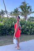 This was one of my favorite dresses I brought on vacation. I went to Punta Cana in early June and needed a few cute dinner outfits. I spotted this on the website and didn't think twice. I love the tie in the back and was able to leave it the way it came and when I wore it out to dinner, I felt so good and confident. I event paired it with some white sandals also from Lulus and the entire outfit was complete. My favorite Dress and true to size. - Pamela V.