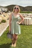 Wore this to a casual wedding with cowboy boots. Love the material and color.  Only issue is I had to fiddle with the strap length, bow in the back, and adjust the cowl neck to fit the way I wanted it to. But overall loved it! - Daly E.