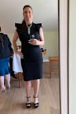 I have a hard time with body con dresses because my torso is long, but this still fit great. Also have very large heavy chest and could go without a bra because material is nice and thick. I did add an extra hook closure to neck as it only comes with elastic and button. Nice stretch, super comfy. - Belinda S.