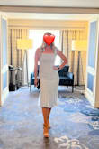 Wondering unique style dress!! I felt really pretty is it! But the seems were cheaply made and I felt like the seems around the thighs were going to tear. Fabric has no stretch when sitting. - Audrey K.