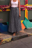 This is a comfortable, flowy skirt but I felt kind of Amish in it. The slit didn't show up as often along with the length made it kinda awkward. - J.C