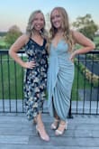 I wore this to my friend's wedding and got so many compliments! I'm only 5ft, so the asymmetrical hem worked very well for my height. Favorite thing about this dress was the adjustable straps-- no need to wear a bra! Def will be rewearing this to my next event! - Carly S.