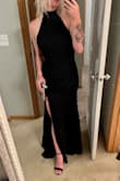 This dress is very flattering, and fit perfectly! I love the slit; it adds to the dress without being too revealing. I can't wait to wear this for a work event this summer! - Becca B.