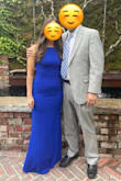I wore this to a formal wedding and received so many compliments. I am pear-shaped and the top fit perfectly but I could see it being tight on the top for those who are bigger busted. Fabric was extremely comfortable and stretchy. It does run longer but I wore small heels only. - Elizabeth H.