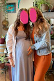 Wore this to a family bbq while 6 months pregnant. Lots of room for the baby bump! And the adjustable straps are a nice touch. Would recommend! It was very wrinkly so will need to be steamed before wearing. - Molly B.