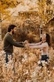 I bought this for my engagement photos in the Colorado fall. I usually by XS bodysuits from other places, but this one was TIGHT. I put it on after I got to location, so I didn't sweat through it in the car on the way! It stretches a little bit it's a stiff stretch because the material is thicker. I definitely should've sized up. - Lacia E.