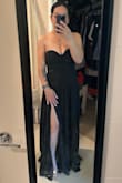 I bought this dress for my cousins wedding that's going to be in July. And it's for a black tie formal event! The fit of the dress is perfect, I did have to get it hemmed cause I'm short even with heels on. But that was expected. I love the slit and how comfortable the dress fits. - Ann M.