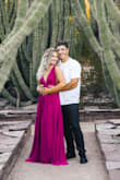 This dress will fit almost any body type and is very long. I used for engagement photos back in the fall and it was stunning!! I did not hem it for the photos, but if I were to wear it for an even I would have hemmed the front. I am also wearing flats at 5'8. I am also typically a medium in dresses and I was able to wear a size small in this one. - Anna M.