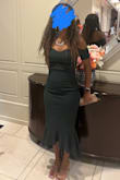 I originally bought this dress in a small and exchanged for an XS due to fit. The dress looks perfect when it's tighter fitting. I received many compliments on it. - Chantel M.