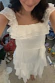 I bought this dress for my bridal shower and it made me feel like a fairy!! So whimsical and I love the way the ruffles look when you twirl :)
It fit perfectly- I got an XS and the fabric was so good quality

And I promise I'm not being paid to leave this review hah - Libby T.
