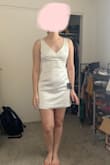 You might see my other review for this dress. I originally ordered an XS and I loved the dress but it was tight. Unfortunately there was an accident while moving and the dress got lost. I wanted to order another one but the XS wasn't in stock. I decided to order the small and I'm so glad I did! It fits better for sure it's a little big in the chest area but I'll fix it with a padded bra. In the XS it was very tight on my midsection and it was a little shorter than I wanted. The small is much better and I'm so happy with it it's my perfect reception dress! - Victoria B.