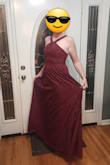 Size up if you're teetering on sizing. Also, you would think on a site like this that when a dress is wine colored it would match another dress on the same site that says it is wine colored. Well, that's not the case. The dress itself is pretty, but the sizing and color descriptions are frustrating when you are shopping for 4 bridesmaids in the same color in different styles. - Danielle W.