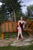material is a nice velvet, i wore this for my birthday and got many compliments! - Dahlia V.