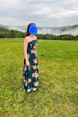 I just wore this to a garden party wedding and received a ton of compliments! The fit was great though I did need to tighten the straps, which are adjustable. It is quite long so definitely try on in advance in case it needs to be hemmed. - Alexandra R.