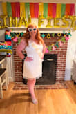 This was a great going out outfit for my bachelorette! I went a size larger for more of a sheath dress vibe, so the top was slightly big. Very comfortable to move around in. I will say the material does shrink like other reviews said, may not be able to wear it again but it did it's job! - Kelsey M.