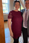 The dress worked well for a wedding, not too tight and not too loose. I liked the sleeves! Very comfortable too! - Annette F.
