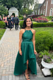 Wore it to a black tie optional wedding and it was such a perfect fit for the night. Received so many compliments, made me feel so good. The pockets are what made this dress perfect. The color was a little darker in person but it was really nice. If you're on the fence get it! If it doesn't work return it but I will bet that you will choose to keep it. - Juliska M.
