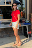I love the fit and the color red! It's a medium which I usually wear in body suits. If you're tall you may want to size up. - Jill T.