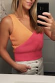 The fit is great for a high-waisted skirt or jeans. Fun for summer. - Paula F.