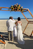 I am so glad I selected this dress for our vow renewal. It fit perfectly and I got so many compliments. The back tail of the dress looked really pretty and the front gave me the hour glass figure. We did a beach setting and the dress was light and fresh. - Raquel V.