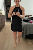 I usually wear medium or large, but small fits great! Good material, not see-through. Seems to be made well. Fits loosely around the waist which is nice. - Megan L.