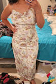I like how comfortable it is and the fabric is not see-through, the ruching is also flattering to my curves. I didn't know the neckline would be loose on me but I will still wear it. - Aleeya A.