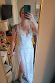 Really nice quality material especially for the price. Looks even better in person than in pics. Medium fits well for me just need it hemmed and straps shortened but that's to be expected bc I am 5'3" . I thought I would need some kind of shapewear with it but the built in nude suit is pretty slimming. - Alyssa J.