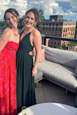 I liked this dress. When I sat down from the side you could catch some nip but I was ok if I had good posture. However, not one but TWO straps broke during normal dancing. The wedding guests got to see both boobs at different points. Cheap construction, not worth the mishap - Lauren Z.