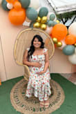 I used this dress for my baby shower and loved it! The flow and how it fell. The sleeves were a different story. They were way too tight and had me almost return the dress. So I removed them and had them re-sewn as straps and loved the dress even more. - Graciela L.