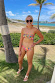 Absolutely adorable! The colors are so vibrant and fun. Definitely my new favorite!!! I've ordered Lulu's bikinis before and noticed they tend to run a bit small, so I sized up on this one and I'm so glad I did because it fits perfectly! Normally, I'm a small, but I ordered a medium for this one :) love it!! - Carolyn B.