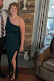 I wore this dress in the dark green color to a friend's wedding. It was absolutely perfect for the formal event, so many compliments! And it was a very comfortable dress too. - Jackie H.