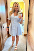 I could not be happier with this dress! Fits true to size and is flattering and not too short or too long. I got the light blue and it's just precious. - Suzi B.