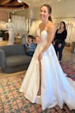 Initially ordered a size 4 but it didn't fit around my rib cage. I am small-chested and short with little curvature so the waist area was the limiting factor. Size 6 fit perfect around the waist/ribs. Will need to hem it a good bit but love it! - Andie C.