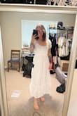 I absolutely love this dress! After ordering 8 dresses from Lulus, this was absolutely the one! The other dresses just didn't flatter my body not that there was anything wrong with them, but I love the sleeves that are a little shiny & see-through. The fitted top is amazing. Does need a steaming for the bottom, but I am so happy to have found this dress! - Katie S.