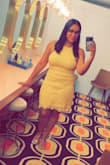 I bought this dress in yellow and teal. Ended up wearing the yellow one. Got complimented all night. I'm a short person and it still was a little too short when I sat down, so def recommend doing the "sit test" before leaving your house. I have big boobs so I did buy some breast lift pasties (none of my regular bras fit the cut of the dress) I also did not have on-shape wear, so the photo is truly how it looked/fit. Overall I was very happy. 5 stars! - Greshka R.