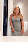 Super soft material! Love the leg slits! - Nina B.