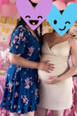 I wore this for my sister in laws baby shower. The length wasn't too short or too long and I'm 5'5, it was just above my knees. I'm usually a medium but I went up a size because I wasn't sure how it was going to fit. Turns out it looked really nice on. I got a lot of compliments. - Raquel C.