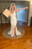 The dress fit perfect and is so flattering. I was pleasantly surprised That the material is good quality and not sheer. I'll be wearing it for my intimate wedding and I could not be more excited to wear it! - Hannah M.