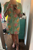 This dress is so cute. The colors are perfectly pastel. It's pretty short so I wore bike short underneath. - Sarah L.