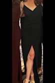 Wore this dress to a black-tie wedding and loved it! As mentioned in previous reviews, the fit is tight and the slit rides up quite a bit while dancing would suggest a couple of safety pins as a solution if you don't want that to happen. Also, the straps are not adjustable, and given my short stature, I had to tie the straps to make the top fit. Finally, could have used a more supportive backless bra. Great dress for the occasion and price! - Deborah I.