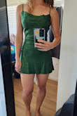 I figured I'd be somewhere between a S and and XS so I ordered an XS because I wanted it to be more form-fitting rather than shift-like.

The fit was great, but unfortunately, it was way too short on me! I'd say if you're about 5' 5" you might struggle with the length on this dress (but of course, don't let me be the judge of your comfort! - Ariana R.