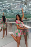 Very summery! Lose fit. Very breezy and comfortable. Vibrant colors and perfect for a summer vacation. I was complimented on my outfit several times. - Xiomara