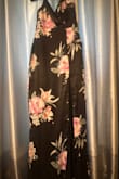 It's a little long even with heels. But what really bothers me is that none of the seams match the flower pattern. It looks awkward. I sad it cannot be returned. Certainly not a special event dress. Maybe a nightgown - Connie L.