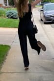 This romper is SO comfortable, excellent fabric, soft stretchy and breathable. It fits my petite body well and I didn't have to get it hemmed. At 5'2", it lands right around my ankles so you don't get the crop look but it's still flattering. - Melanie W.
