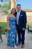 The material of this dress is light and great for summer. Loved everything about this dress and felt comfortable all night. I had to get it altered to shorten it, which was surprising because I am on the taller side. - Anna B.