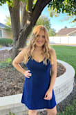 I wore this to a homecoming dance and it was very flattering and looked great. I was a little disappointed on how cheap the straps were and how the material looked. Looking from far away it was great. - Mia L.