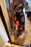 I was a little conflicted on what size to purchase but am glad I went with XS. The whole dress fits perfectly except the chest part is a tiny bit small but I was expecting that given my chest size is not considered XS. It worked out though, just had to make sure I tightened the bow tie in the back to make it nice and snug so no wardrobe malfunctions occurred! Overall very happy with this dress, wore it in Hawaii and got many compliments! - Dawn O.