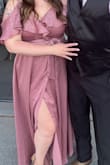 I loved this dress! I got a ton of compliments! I did have to have the top part sewed due to my breast size and for my own comfort. I did wear a strapless bra so if you can get away without one the. It would be fine! The length was perfect with three-inch heels. The wrap party was confusing but I've also never worn a wrap dress. I'd recommend for sure! - Shelby P.